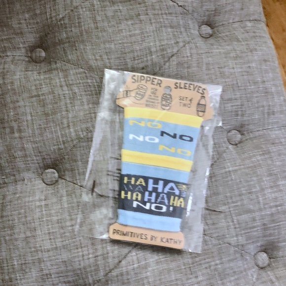 NWT Blue & Yellow 'Ha Ha No' Sipper Sleeve - Set of Two - Picture 2 of 4